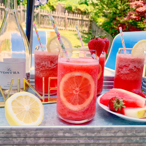Fruity Lemonade Rose Slushies