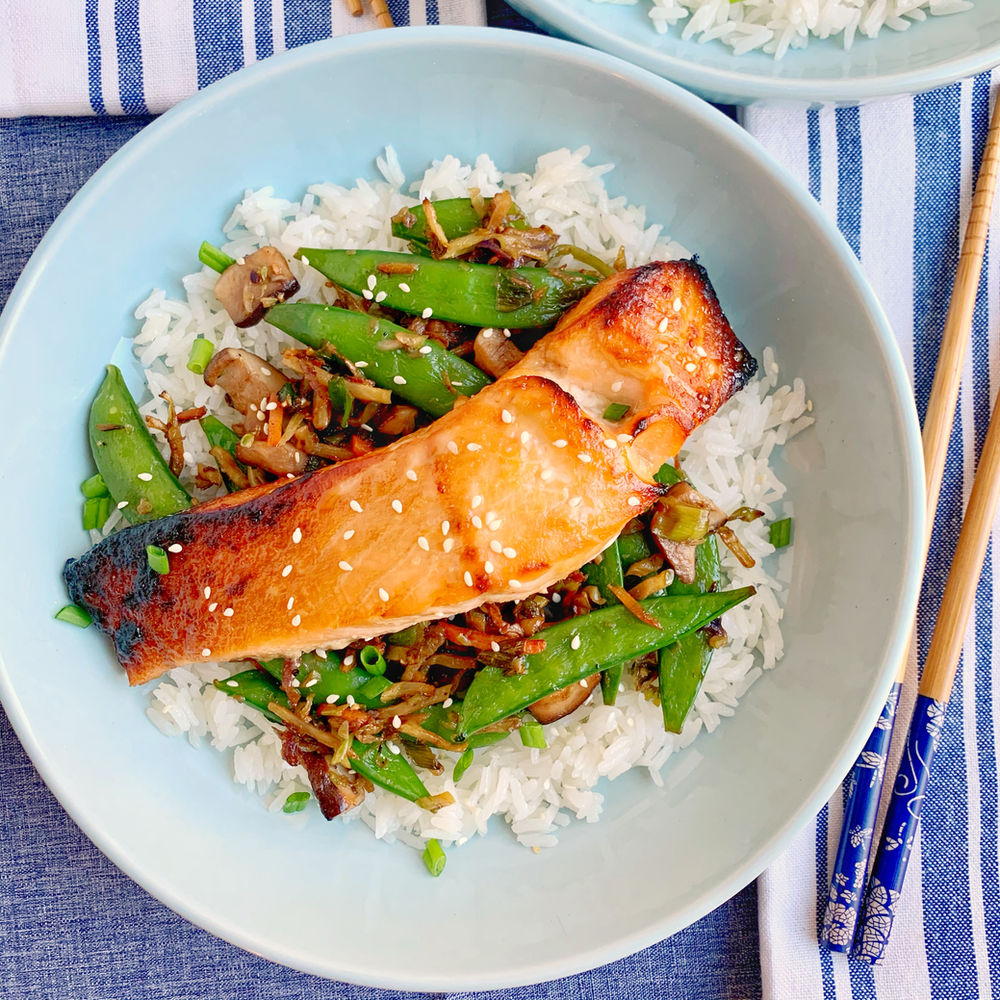 Miso Glazed Salmon with Coconut Rice