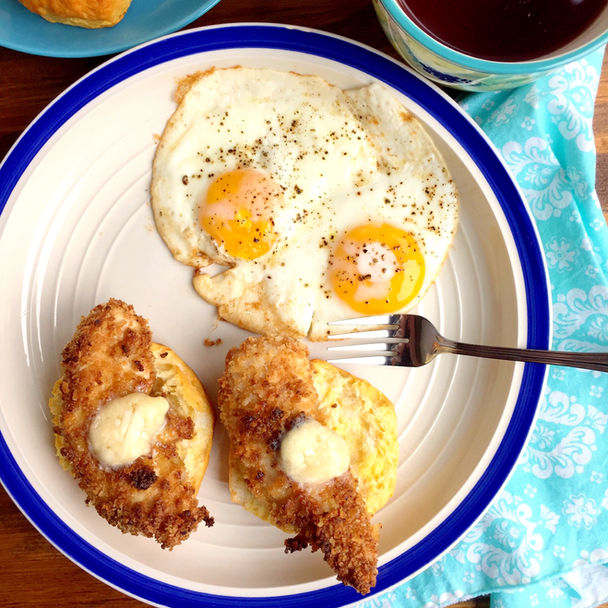 French Onion Chicken and Biscuits with Maple Butter