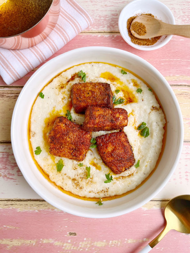 BBQ Salmon and Grits