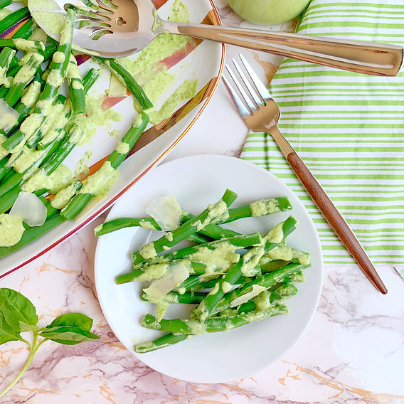 Green Beans with Creamy Basil Dressing Green Beans with Creamy Basil Dressing