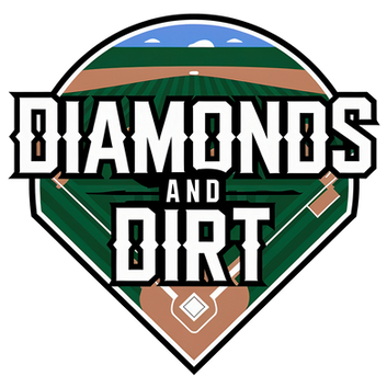 Baseball diamond logo with bold block lettering that reads “Diamonds and Dirt.”
