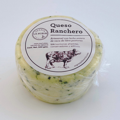 Queso artesanal Ranchero con Epazote, 500gms granjalanoria