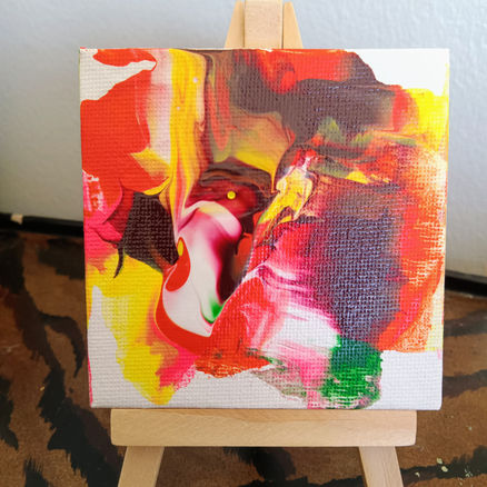 Flame - Original Abstract Art Print by Rescue Rabbit Kermit with Paw Print Signature