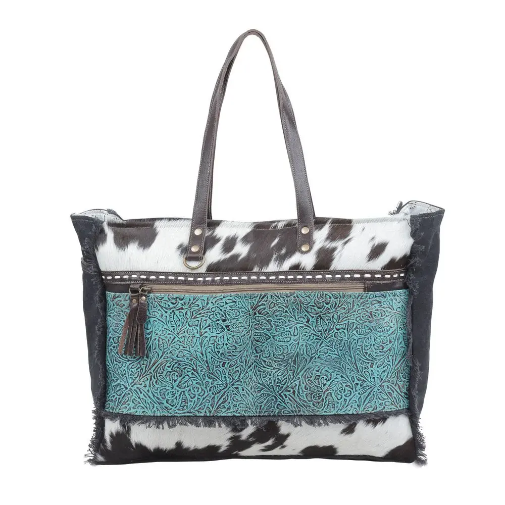 Myra Sea Grass Canvas and Hairon Bag