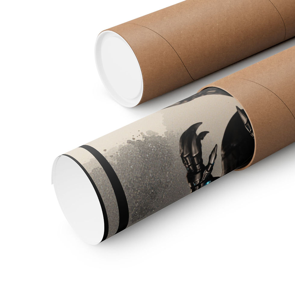 Thumbnail: Robotic Dino Poster — Bonebyte Studios Matte Vertical Art Print