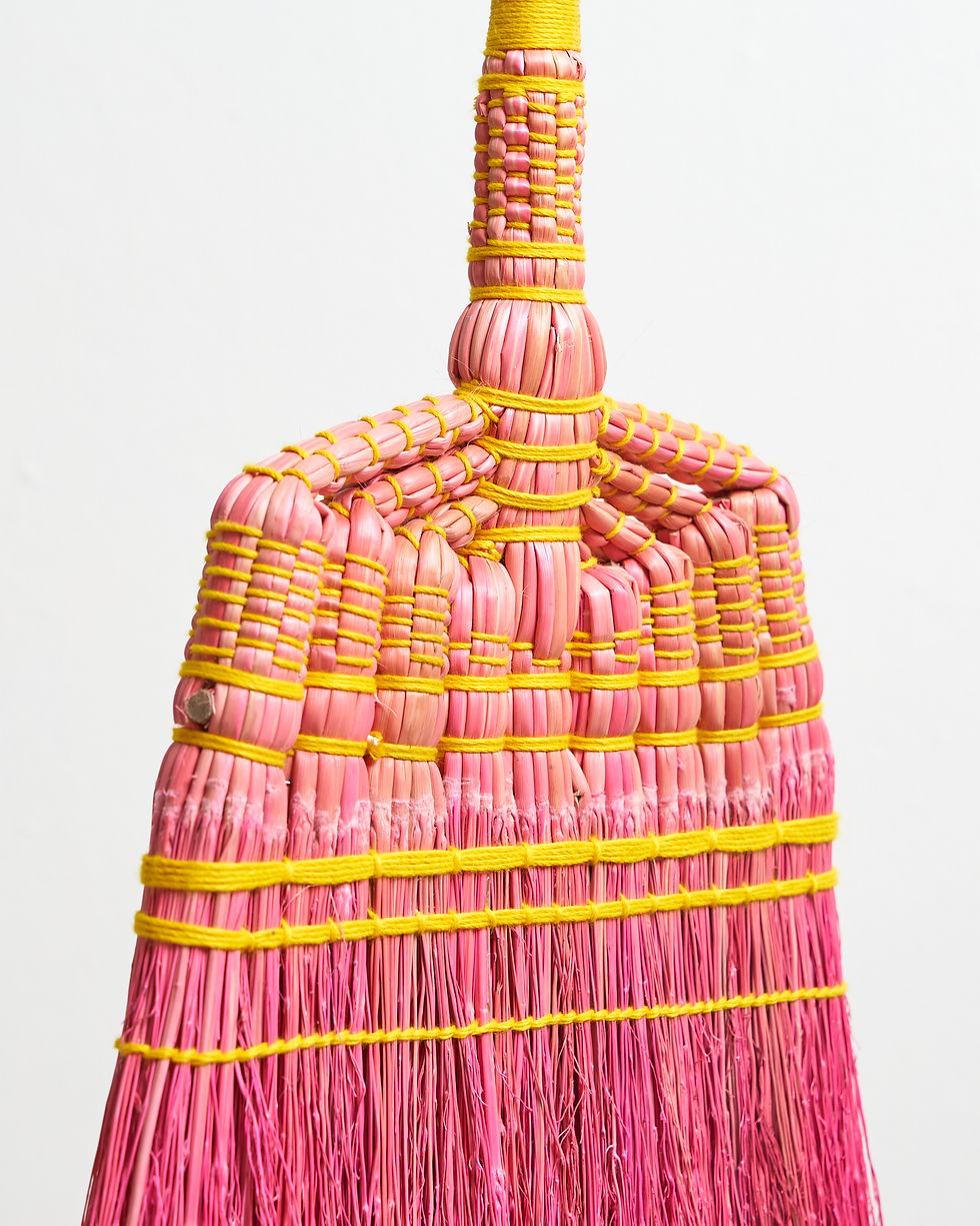 Thumbnail: 133-cm Bamboo Handle Broom (Pink)