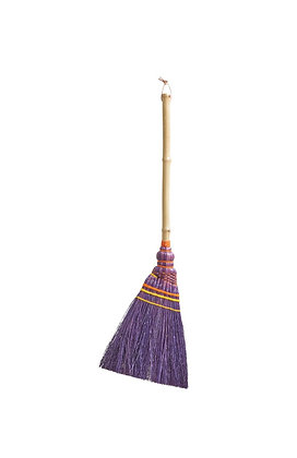 Kid's Bamboo Handle Broom (Purple-Yellow Theard)