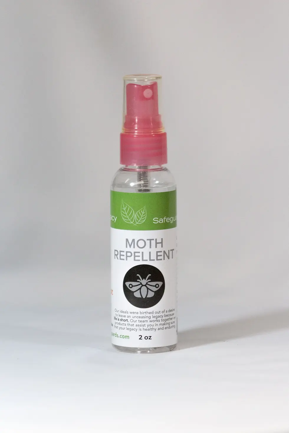 Thumbnail: A 2oz. bottle of the Natural Moth Repellent spray from Legacy Safeguards.