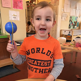 Toddler playing in preschool