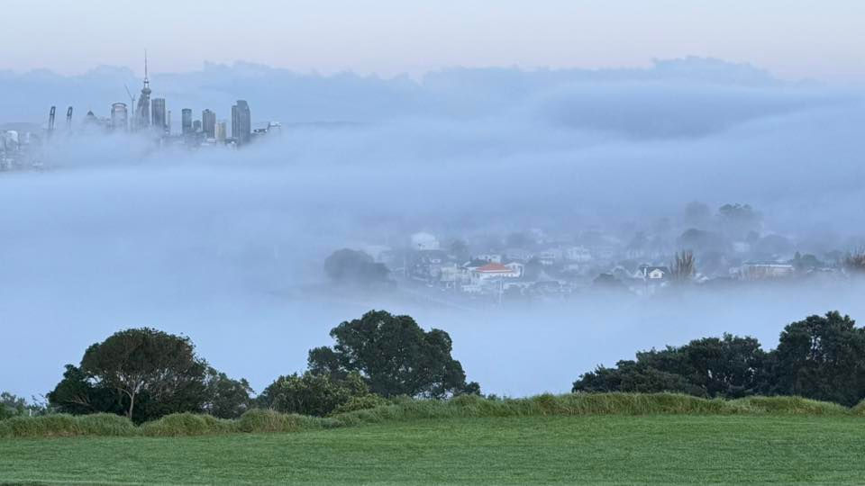 Fog over Auckland 14 July. Credit Geoff Evans
