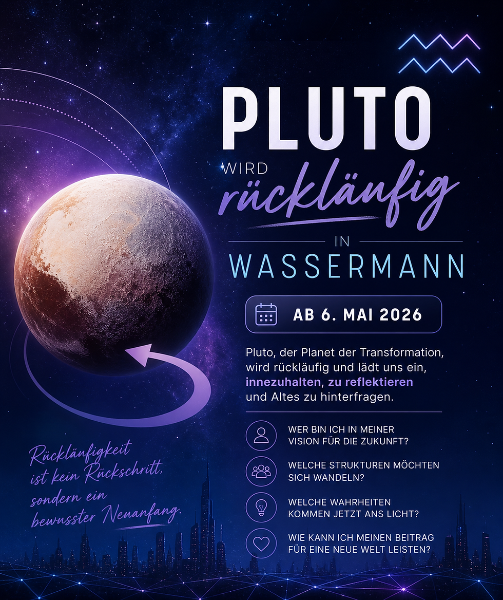 Planet Pluto wird rückläufig im Zeichen Wassermann
