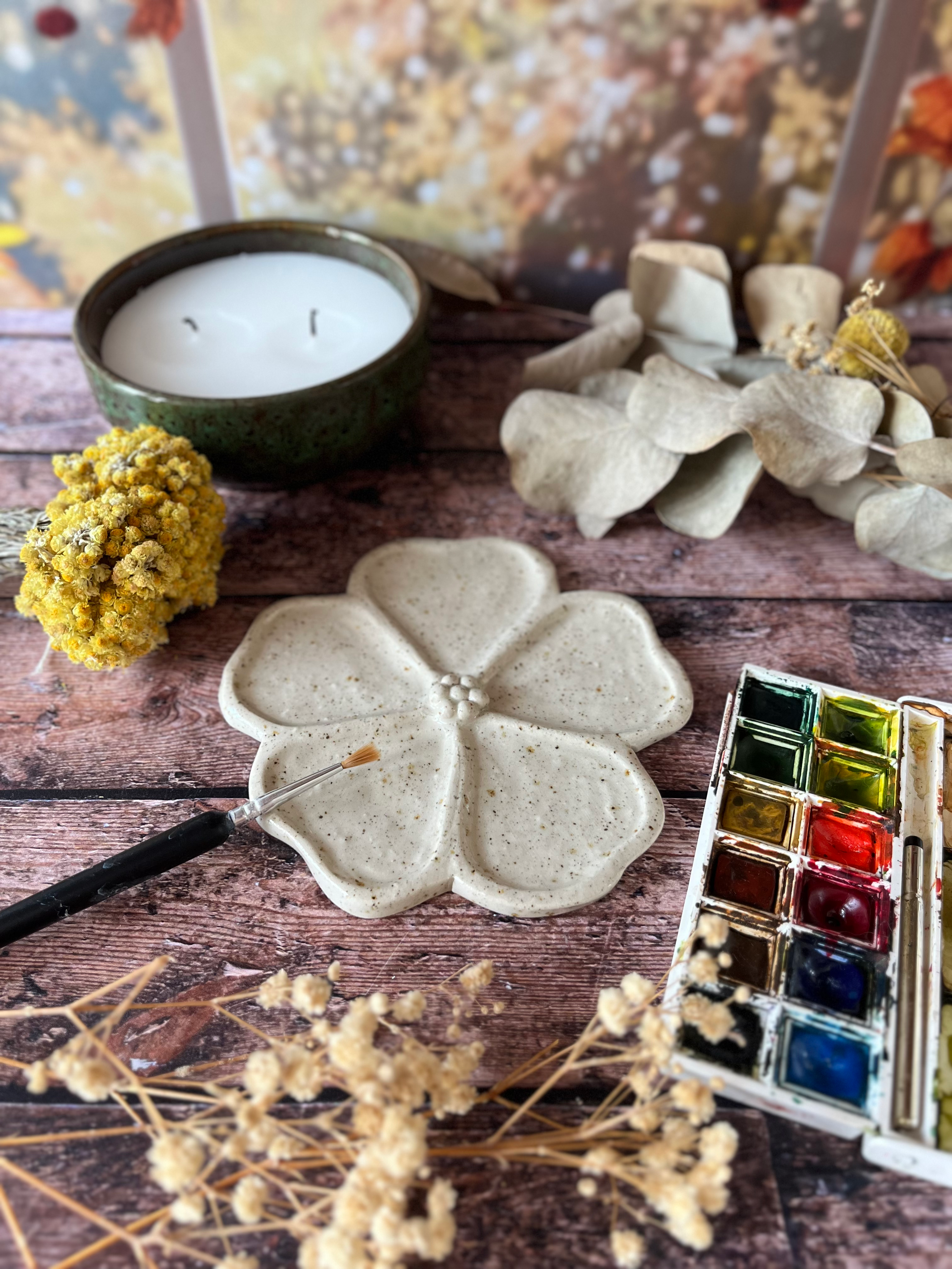 Palettes de peinture fleurs