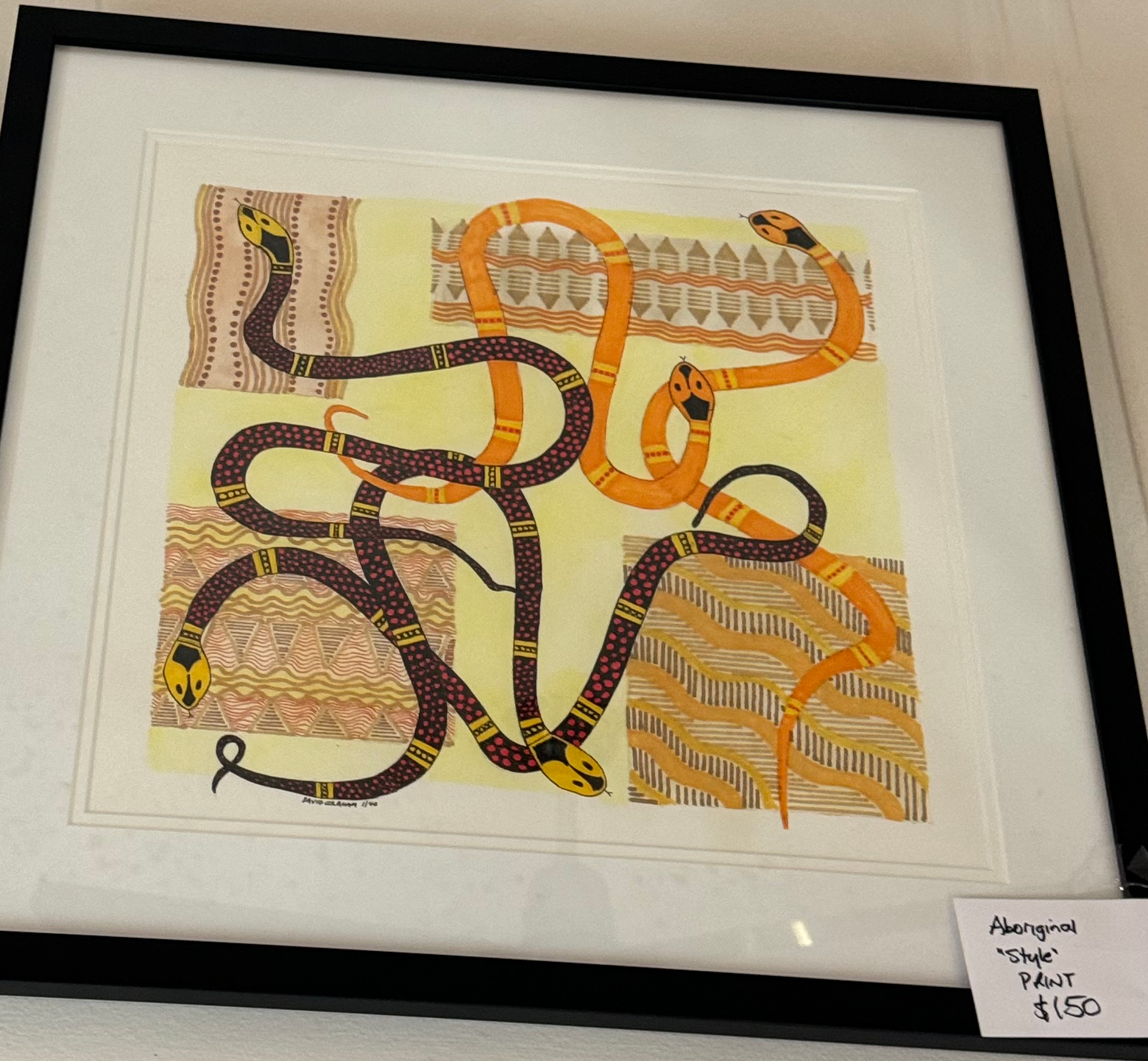 Aboriginal Style (Snakes) Print byDavid Graham
