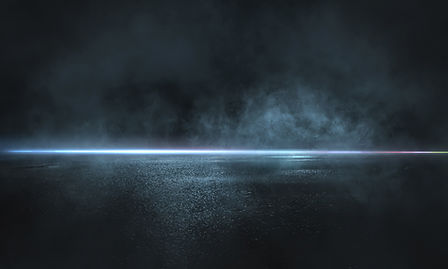 Dark street, wet asphalt, reflections of