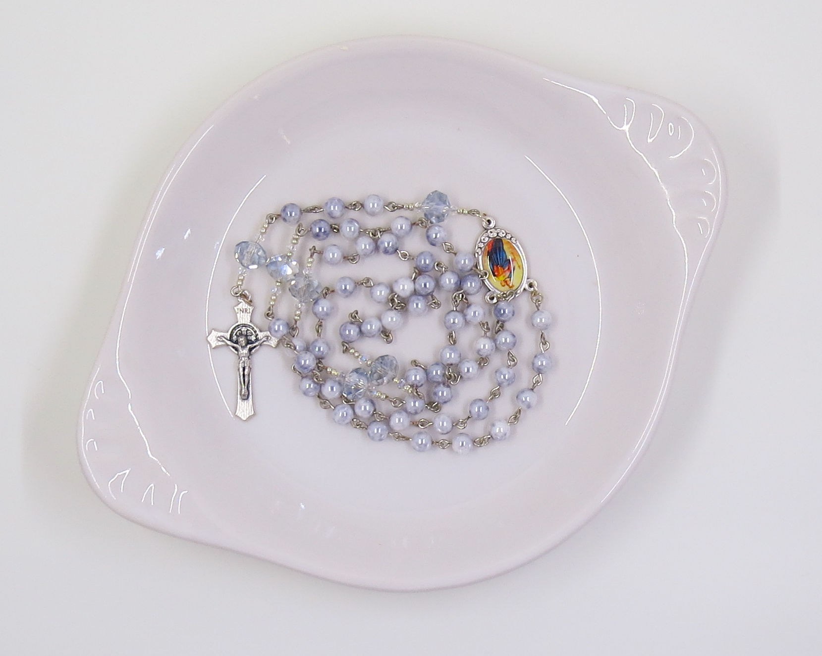 Czech Glass & Blue Crystal - Madonna & Child