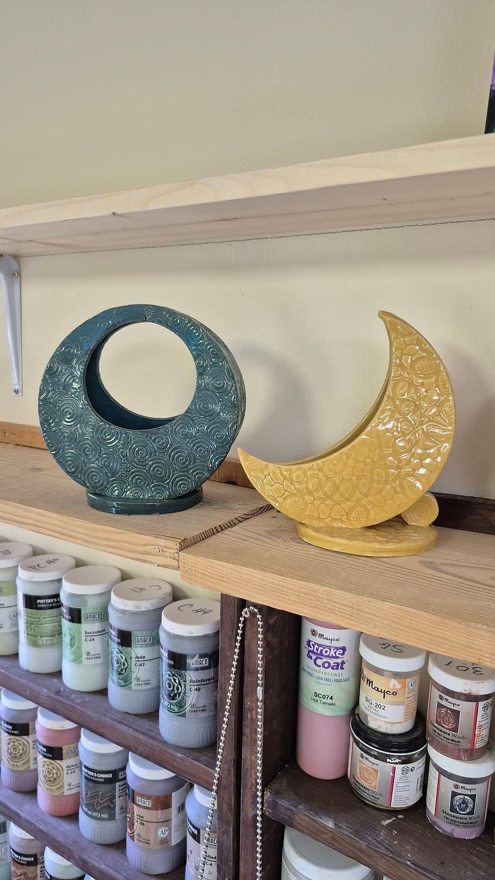 Colorful handmade ceramic pottery created by True Colors Pottery, a small business in Hiawassee, GA.