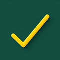 a check mark with dark green background
