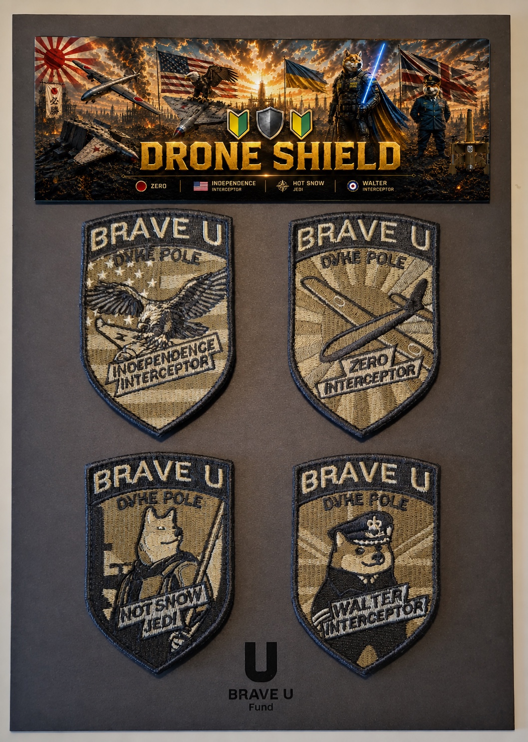 Drone Shield Patch Collection — BRAVE U Fund artifact