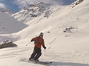 Skiing in the Spring Snow 