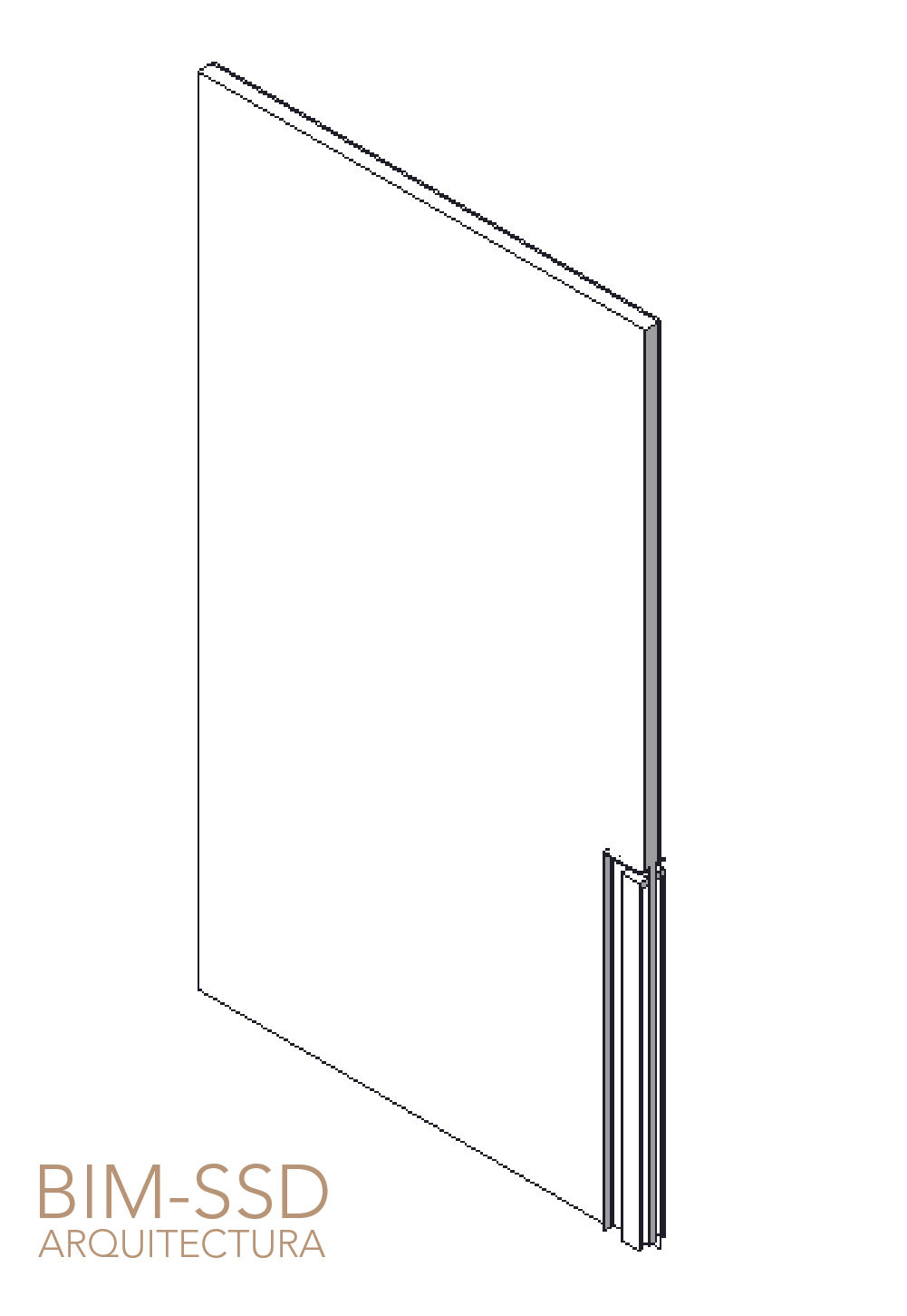 Puerta de cristal abatible