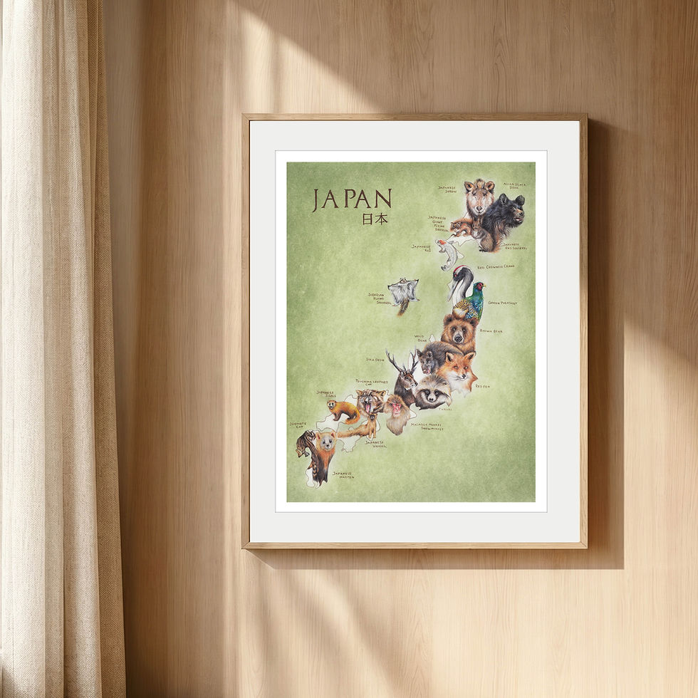 Thumbnail: Dieren van Japan, 30 x 40 cm
