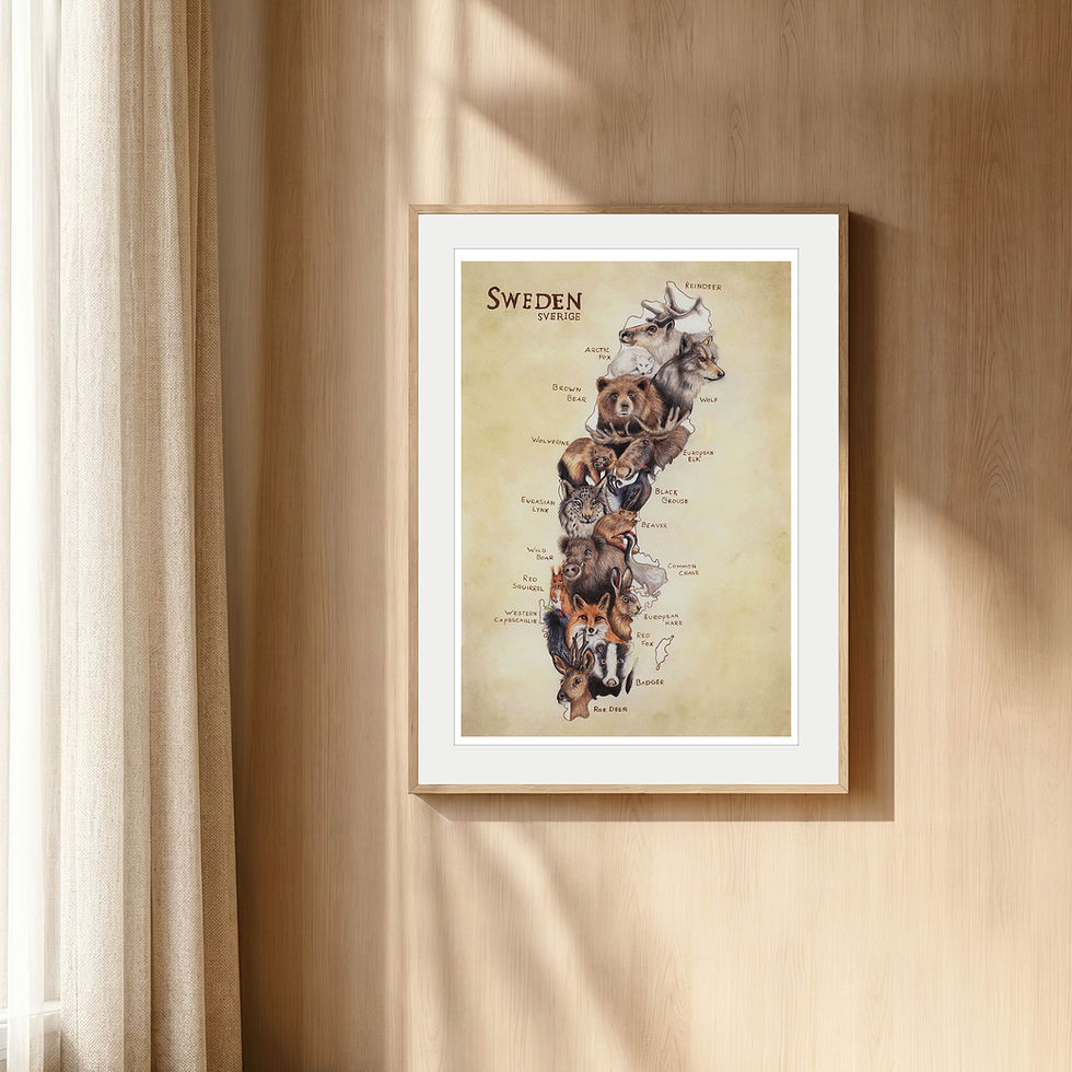Thumbnail: Dieren van Zweden, 20x30 cm
