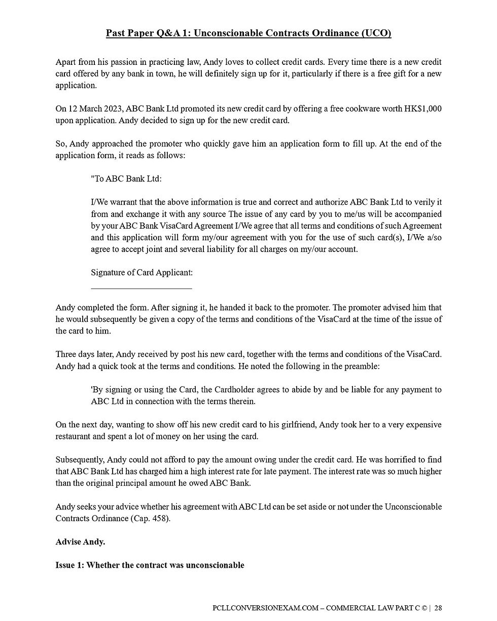 Thumbnail: Commercial Law Part C (Exam Notes + Past Paper Q&A) 2026