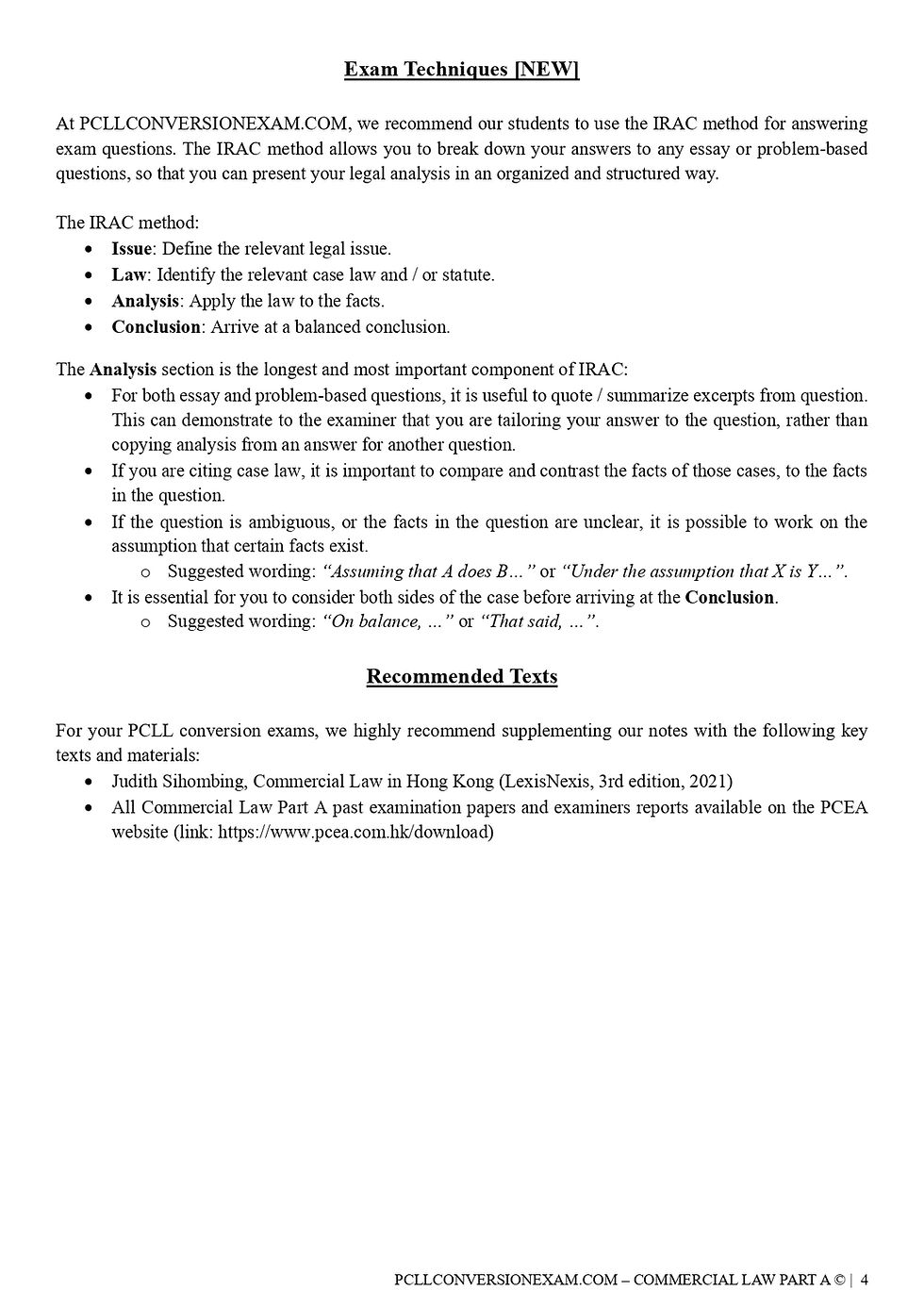 Thumbnail: Commercial Law Part A (Exam Notes + Past Paper Q&A) 2026