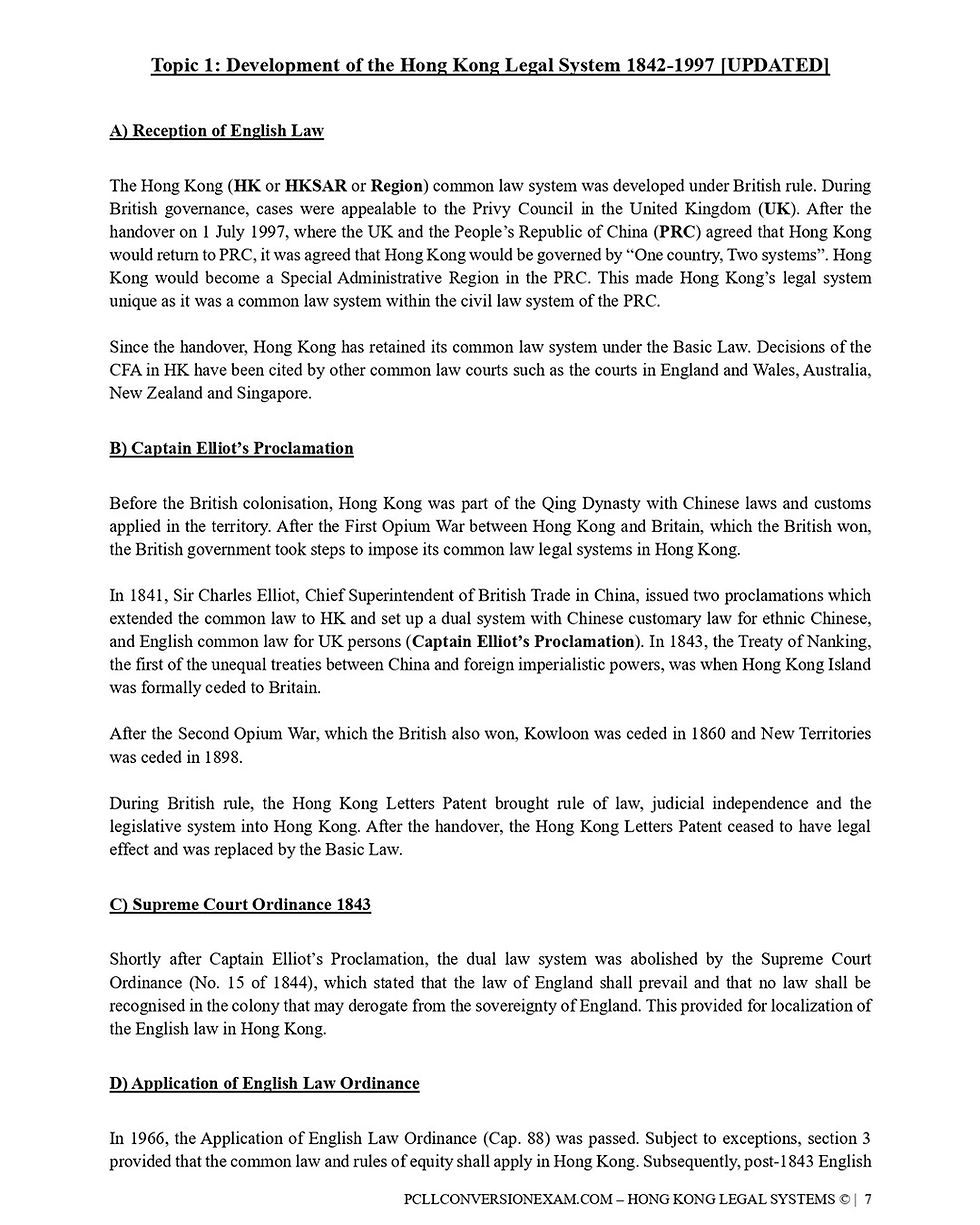 Thumbnail: HK Legal Systems  (Exam Notes + Past Paper Q&A) 2026