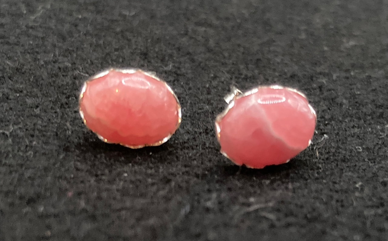 Rhodochrosite Stud Earrings