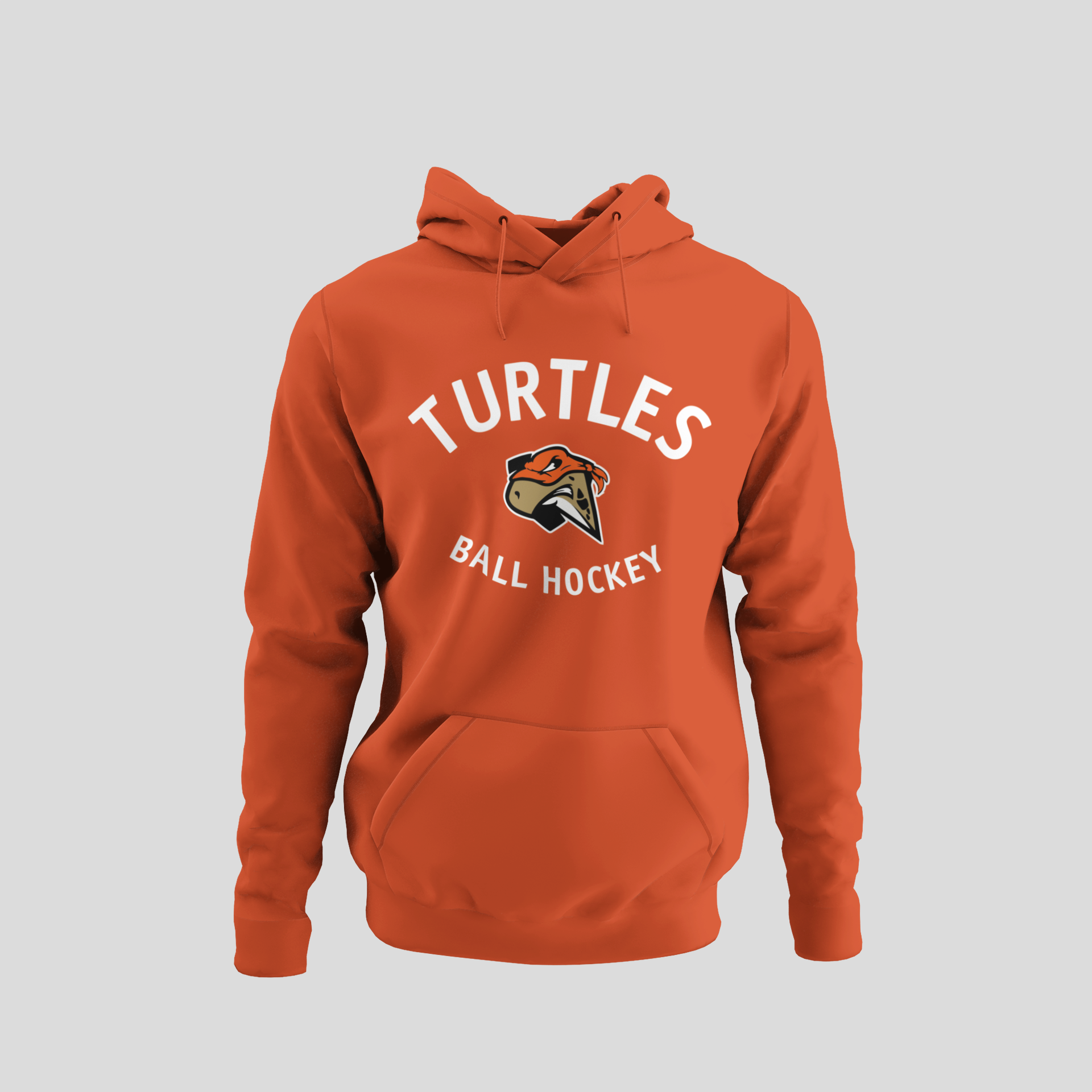 London Turtles Orange Performance Hoodie (White Logo)