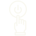 Wellness icon of a hand pressing a power button