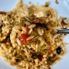 Riso Pasta with Red Pesto