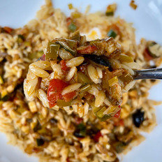 Riso Pasta with Red Pesto
