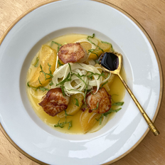 Lukewarm Orange & Fennel Salad with Seared Scallops