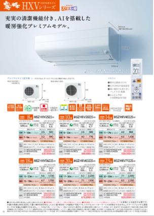 サムネイル： 三菱電機　ズバ暖霧ヶ峰　HXVシリーズ　MSZ-HXV2522