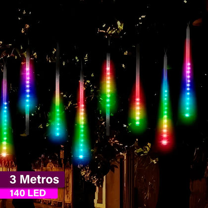 Tubos lluvia luz multicolor