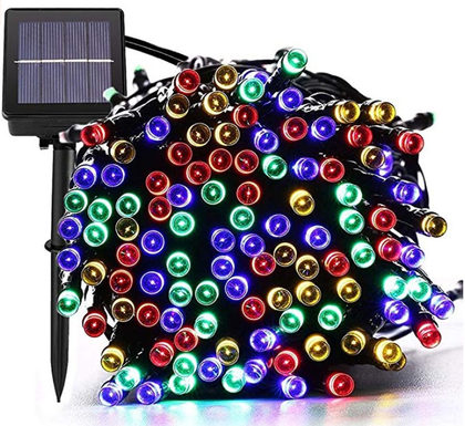 Luces navidad solares 10mts multicolor