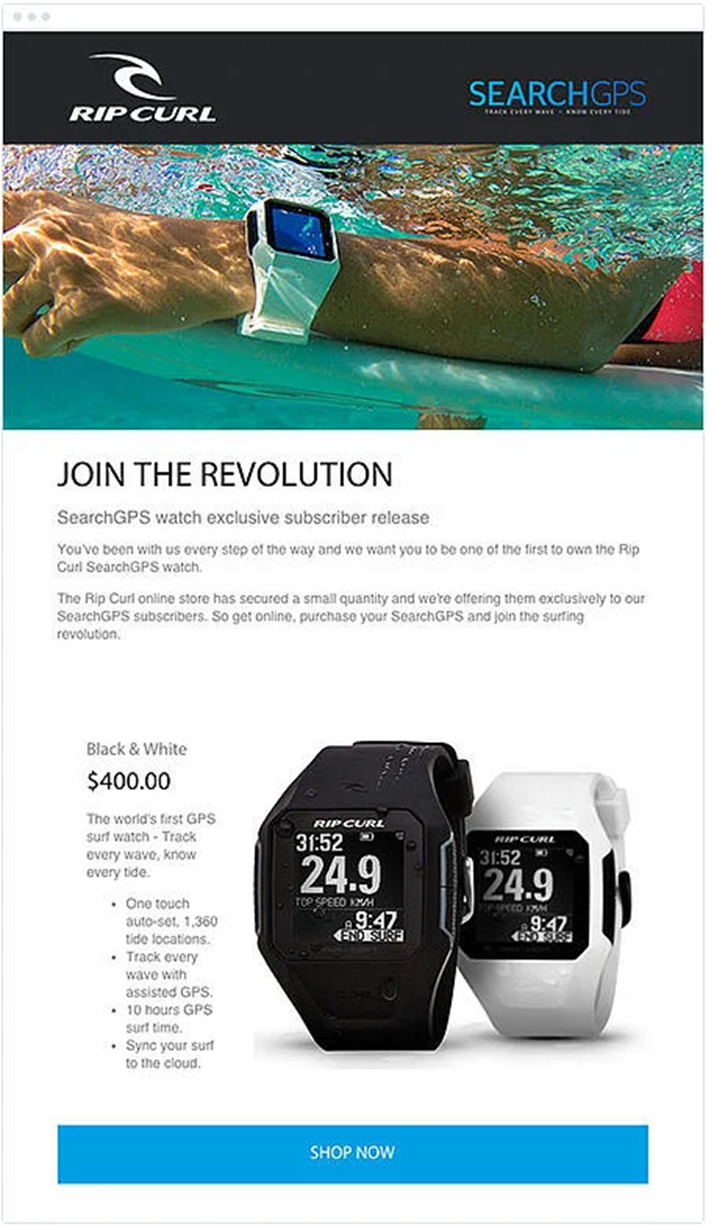 Example of email marketing.