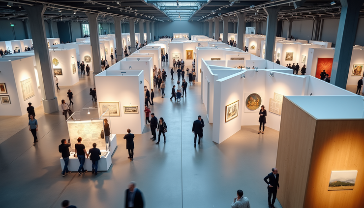 Yüksek açıdan sanat fuarı ve deneyim alanlarının birleşimi