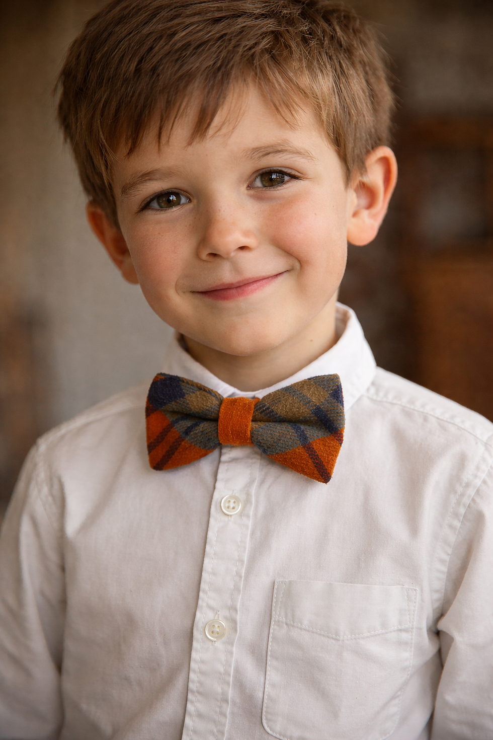 Thumbnail: Mini Gents Wool Bow Tie – Orange