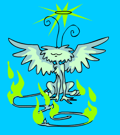 KerBop the Angel animation, a gif showing KerBop the Angel in the later time in her life after she's learned much and fought many battles against the Void creatures and has attained a great deal of grace and elegance