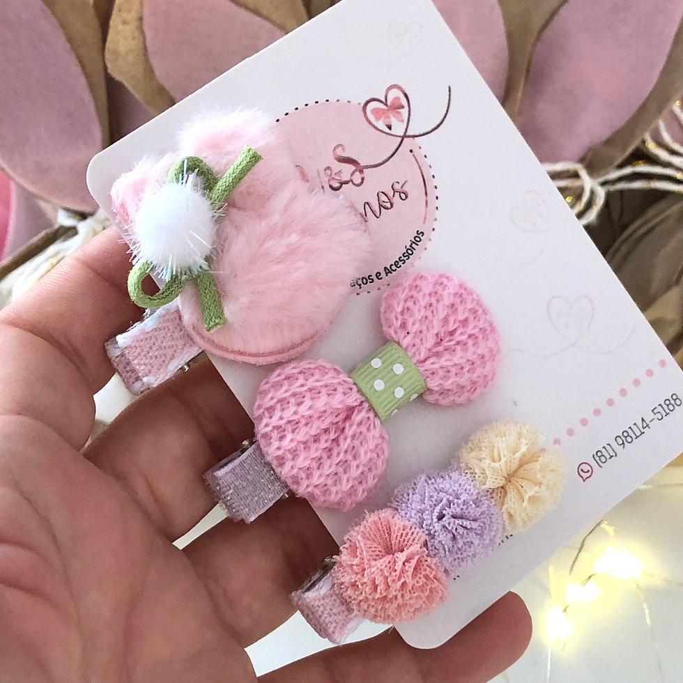 Miniatura: Trio de Hair Clips Coelhinho