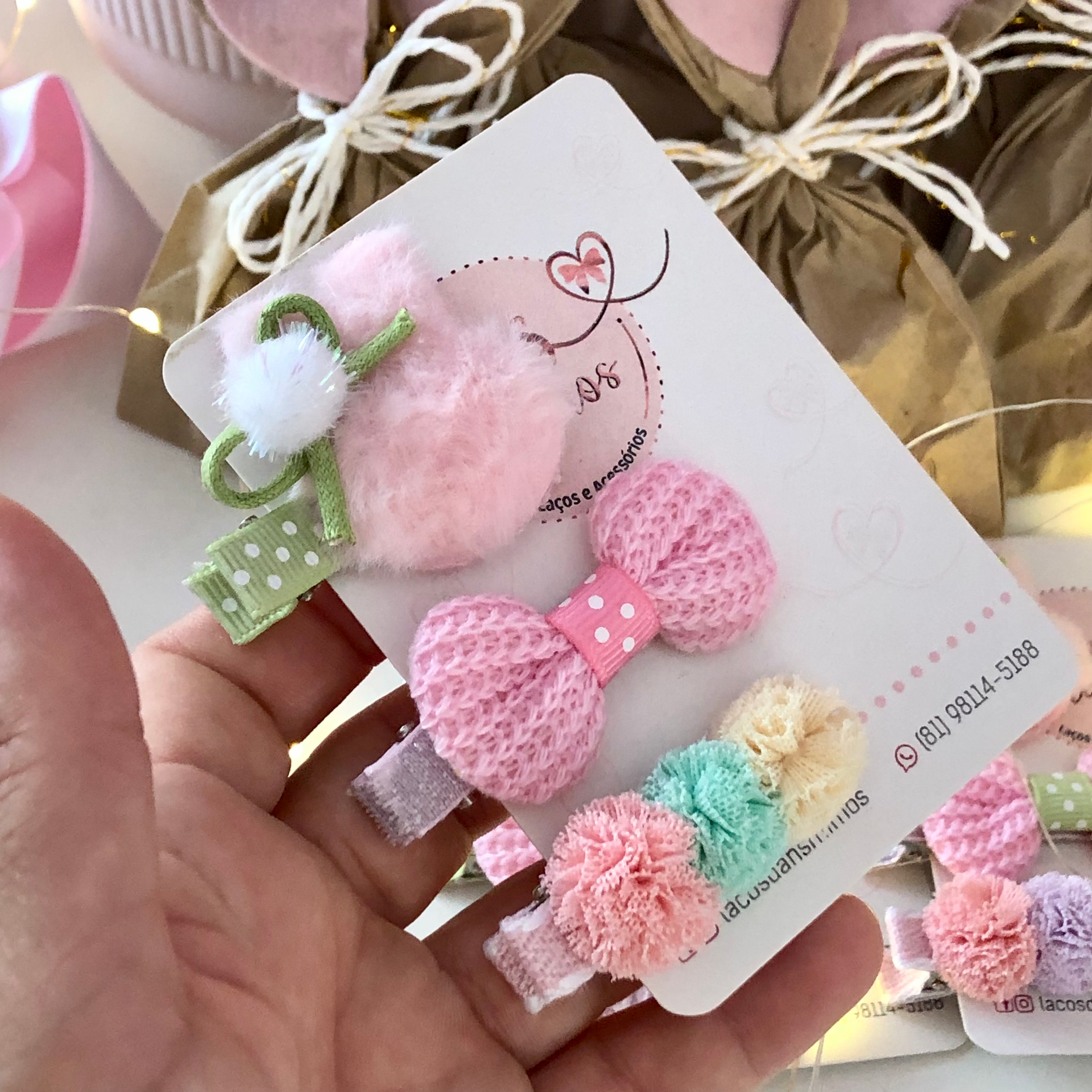 Trio de Hair Clips Coelhinho