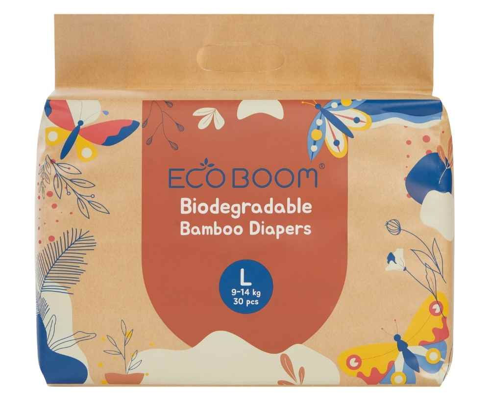 Eco Boom - Joy Bamboo Baby Nappies Large (9-14Kg)