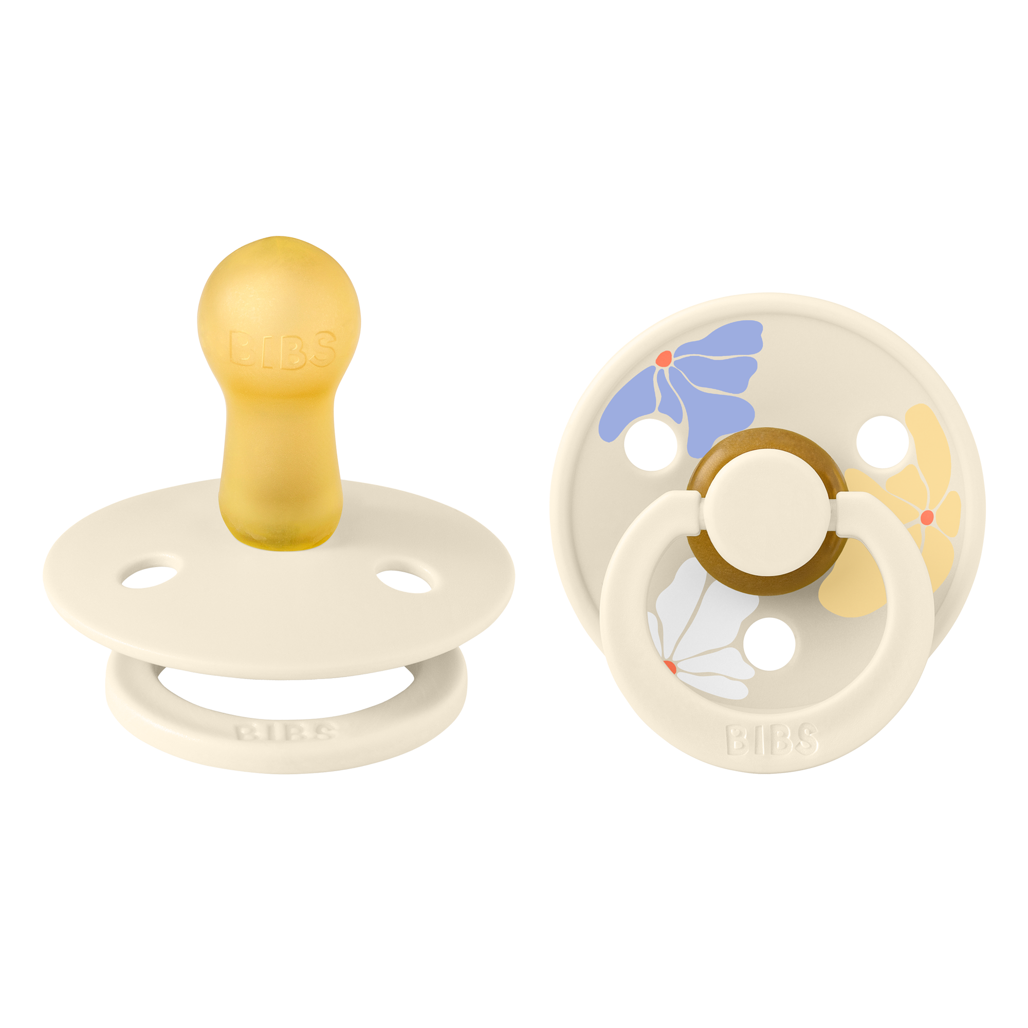 BIBS - STUDIO Colour Pacifiers 2 Pack - Morning Bloom Ivory - Size 2