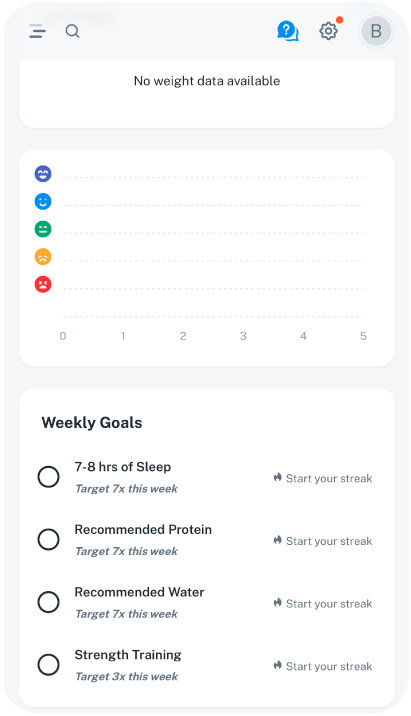 Screenshot of the PulseAi app interface displaying an in-app experience with AI-generated health insights, wellness recommendations, and navigation options for nutrition, fitness, and diagnostics.