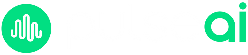 PulseAi logo featuring a modern, stylized pulse line integrated into the wordmark, representing intelligent wellness technology.