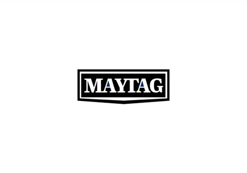 Logotipo de la marca Maytag, indicando que los técnicos especialistas de DICAL ofrecen servicio de reparación y mantenimiento a domicilio para sus estufas y electrodomésticos de uso rudo.
